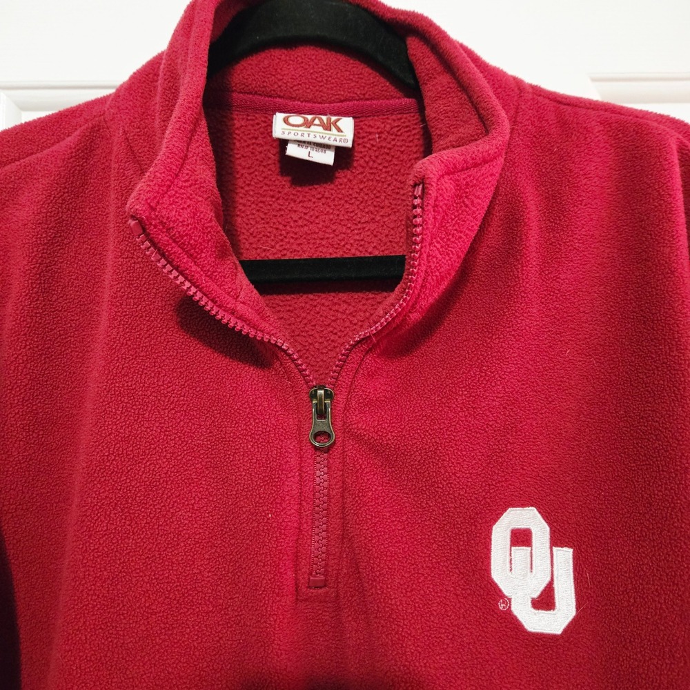 Red Oak Sportswear OU Oklahoma Sooners Fleece Pullover Sweatshirt Size L